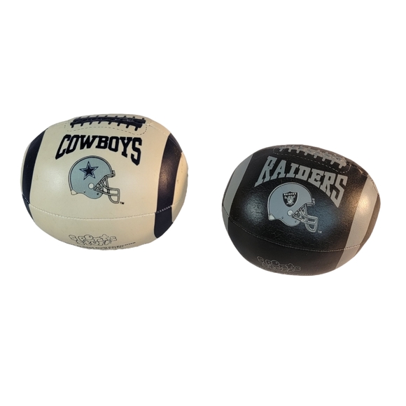 Other - Sports Stuff NFL Plush Mini Footballs Cowboys & Raiders 1992 Rare Collectibles